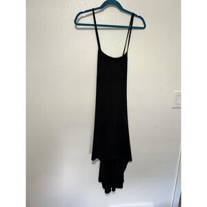 Unbranded Black Dress Slinky Hi Low Hem CrissCross Spaghetti Straps Womans Sm